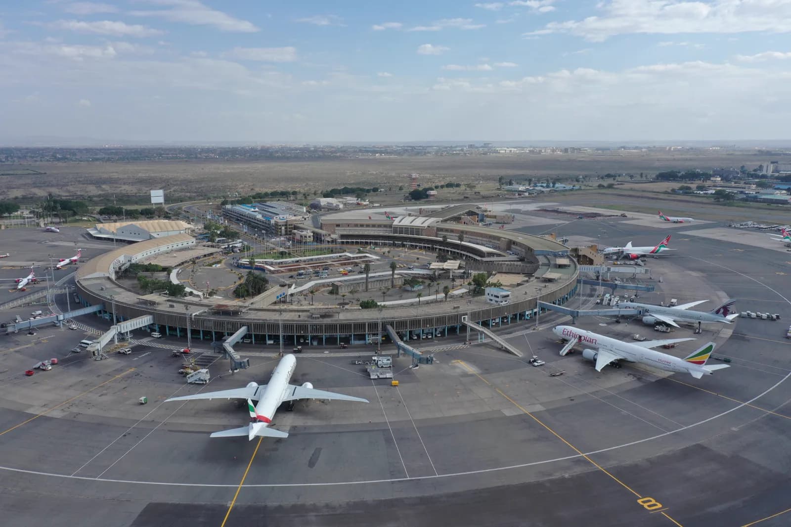 Aerial view of Jomo Kenyatta International Airport in Nairobi